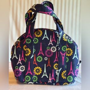 Floral Paris Eiffel Tower Print Women's Bag NWOT